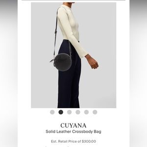 Cuyana Black Leather Circle Crossbody Bag